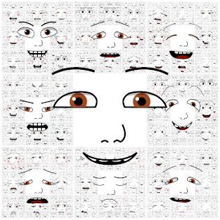 Paramojis fractal with various scales